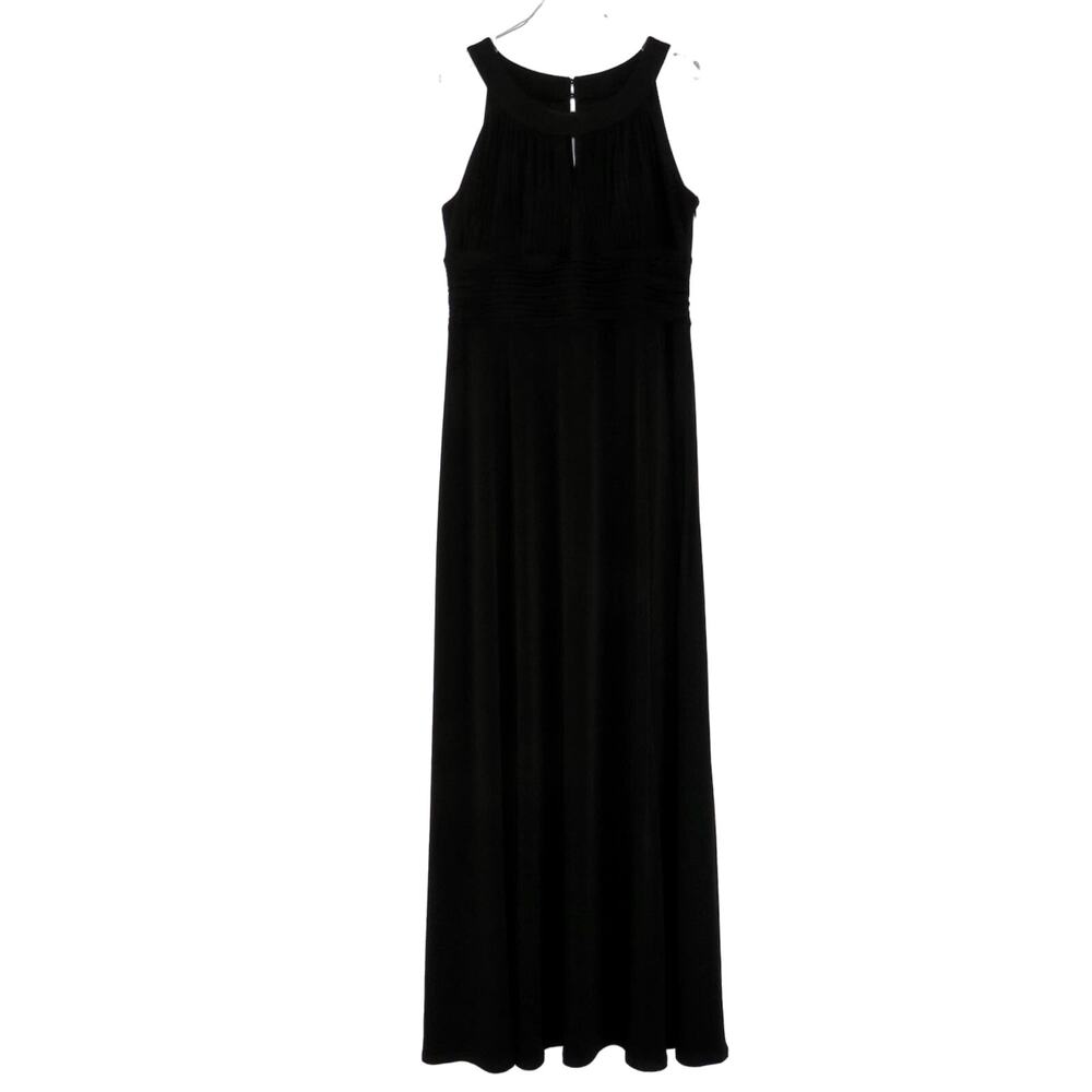 Sangria Black Halter Neck Sleeveless Maxi Dress Size 14 XL Formal Evening Gown - Picture 2 of 6